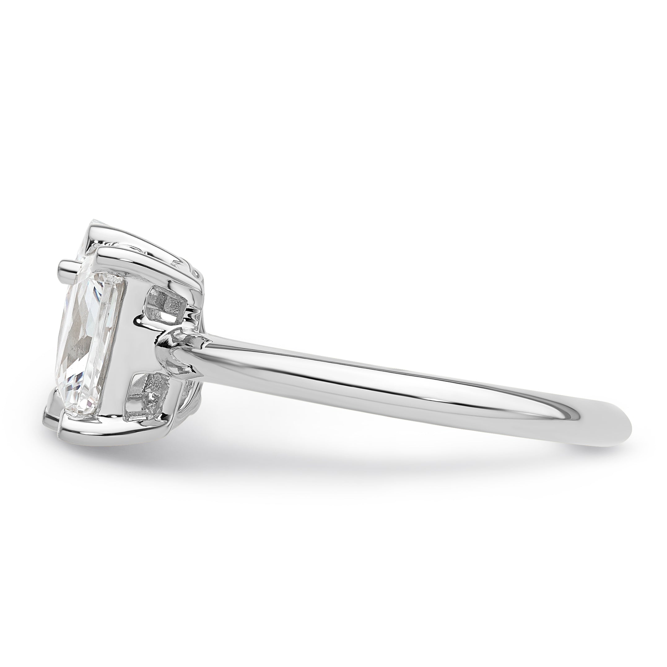14K White Gold Wg Certified Lab Grown Vs/Si Fgh Dia Pear/Radiant Two Stone Complete Ri (Size 7 Only)