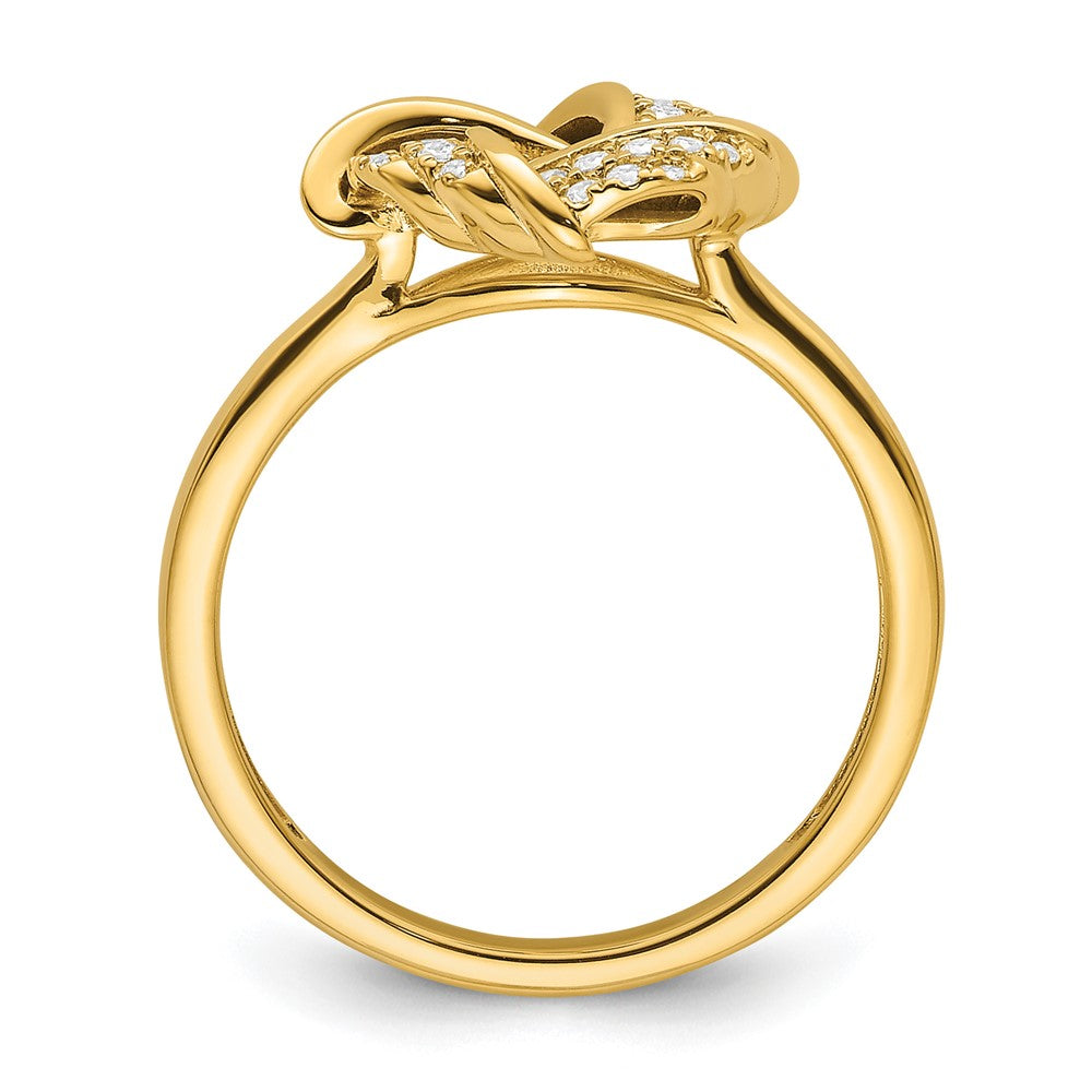 14k Yellow Gold Lab Grown VS/SI FGH Diamond Love Knot Ring