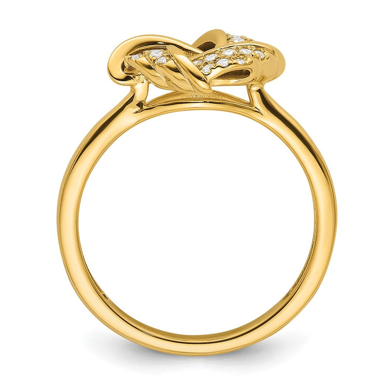 14k Yellow Gold Lab Grown VS/SI FGH Diamond Love Knot Ring