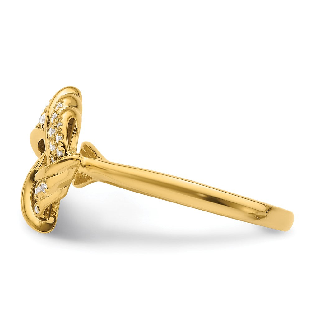 14k Yellow Gold Lab Grown VS/SI FGH Diamond Love Knot Ring