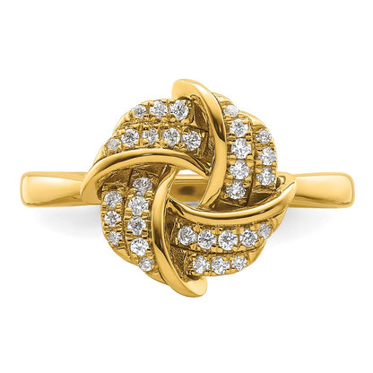 14k Yellow Gold Lab Grown VS/SI FGH Diamond Love Knot Ring