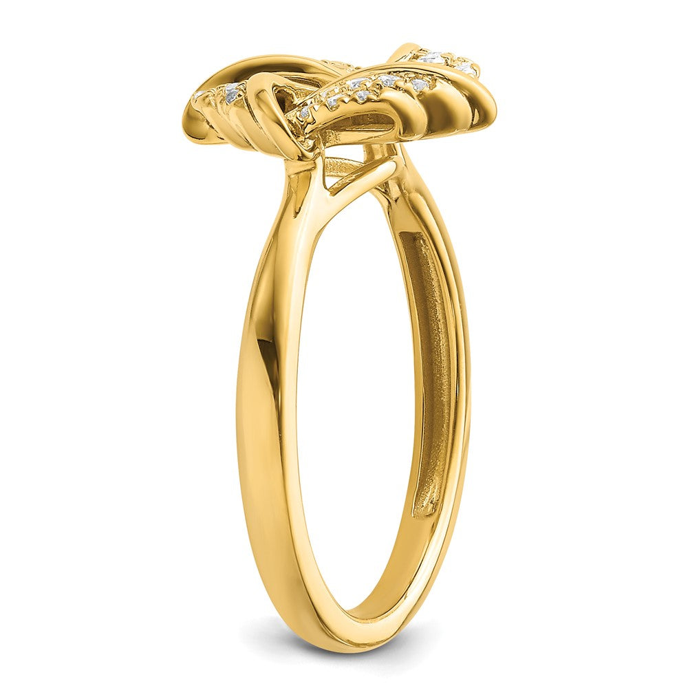 14k Yellow Gold Lab Grown VS/SI FGH Diamond Love Knot Ring