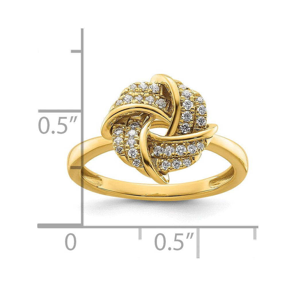 14k Yellow Gold Lab Grown VS/SI FGH Diamond Love Knot Ring