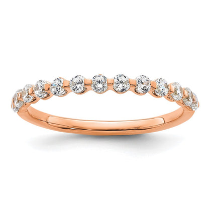 14K Rose Gold True Origin 1/2 Carat Lab Grown Diamond Vs D E F Band