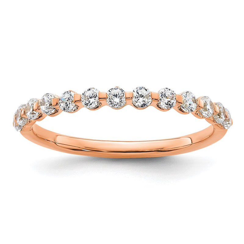14K Rose Gold True Origin 1/2 Carat Lab Grown Diamond Vs D E F Band