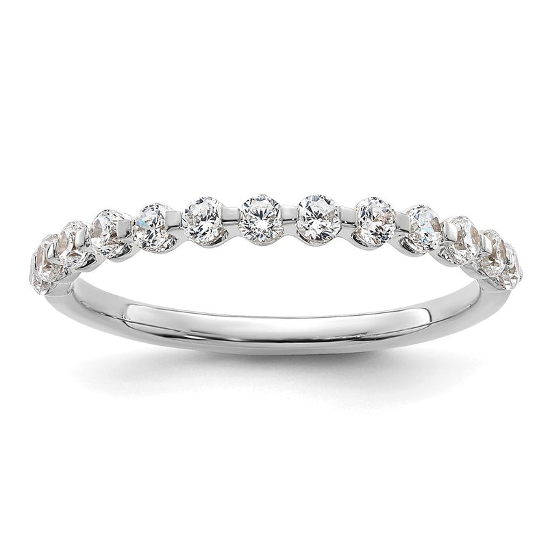 True Origin 14K White Gold 1/2 carat Lab Grown Diamond VS+ F+ Complete Wedding Band Ring