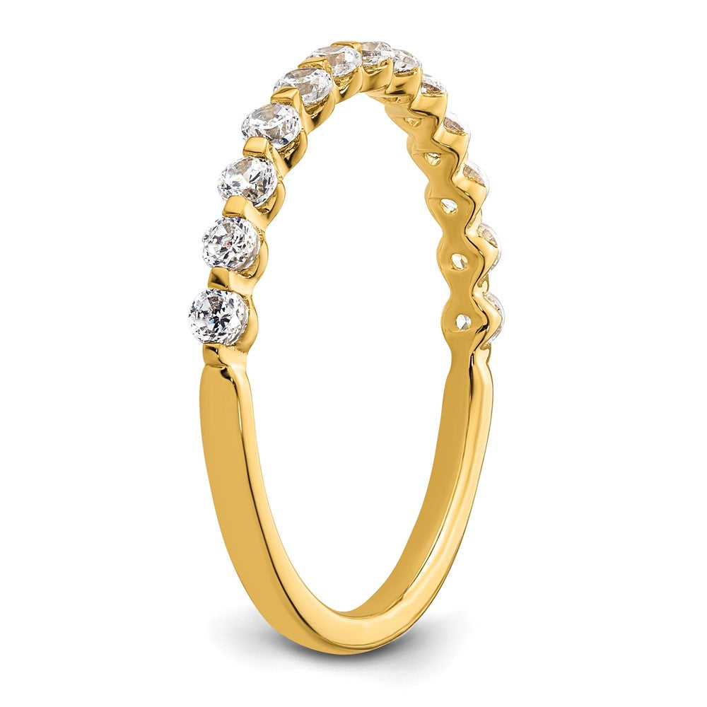 True Origin 14K Yellow Gold 1/2 carat Lab Grown Diamond VS+ F+ Complete Wedding Band Ring