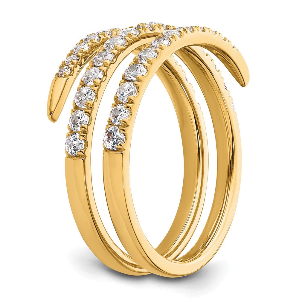 True Origin 14K Yellow Gold 3/4 carat Lab Grown Diamond VS+ F+ Complete Fasion Wedding Band Ring