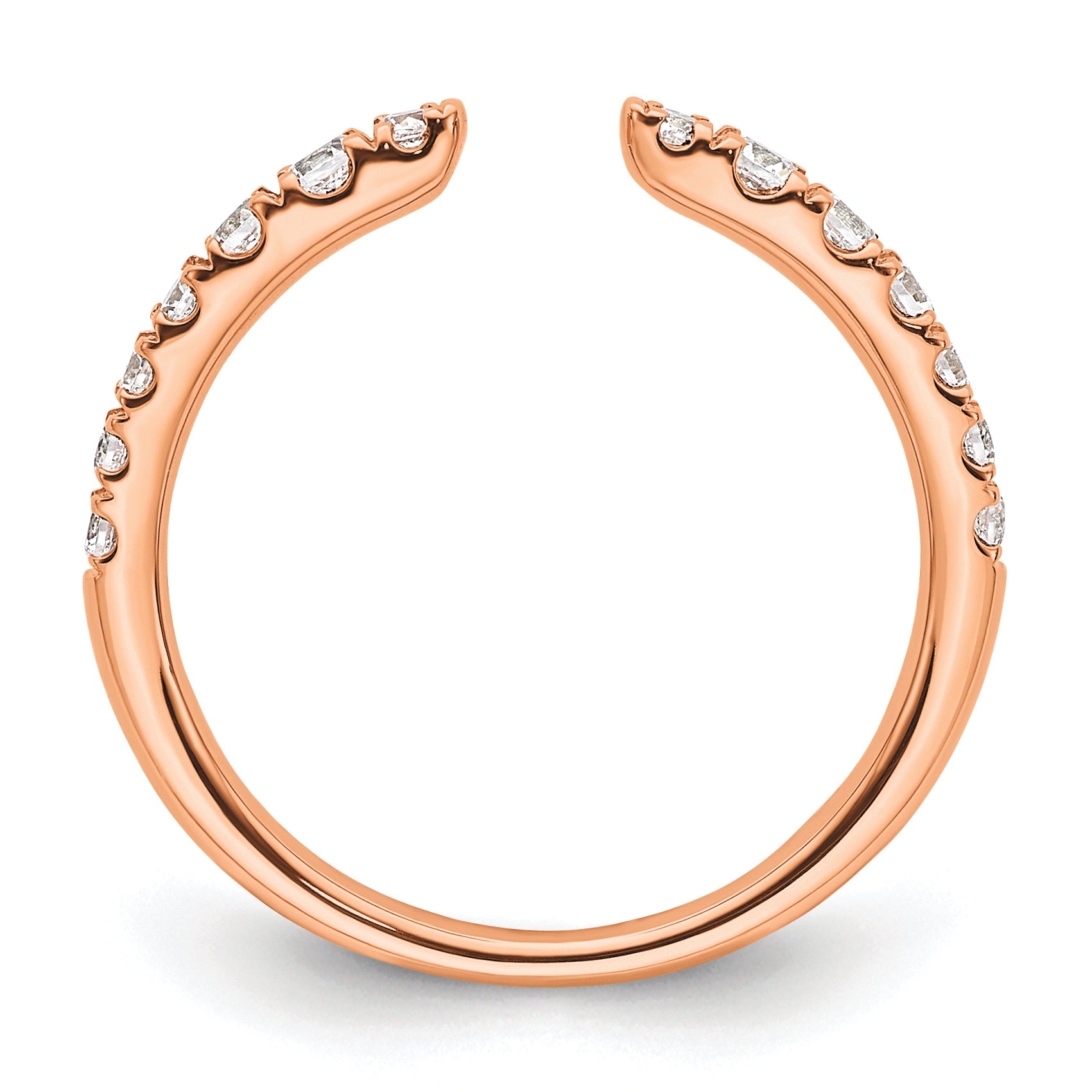 14K Rose Gold True Origin 3/8 Carat Lab Grown Diamond Vs D E F Fancy Band
