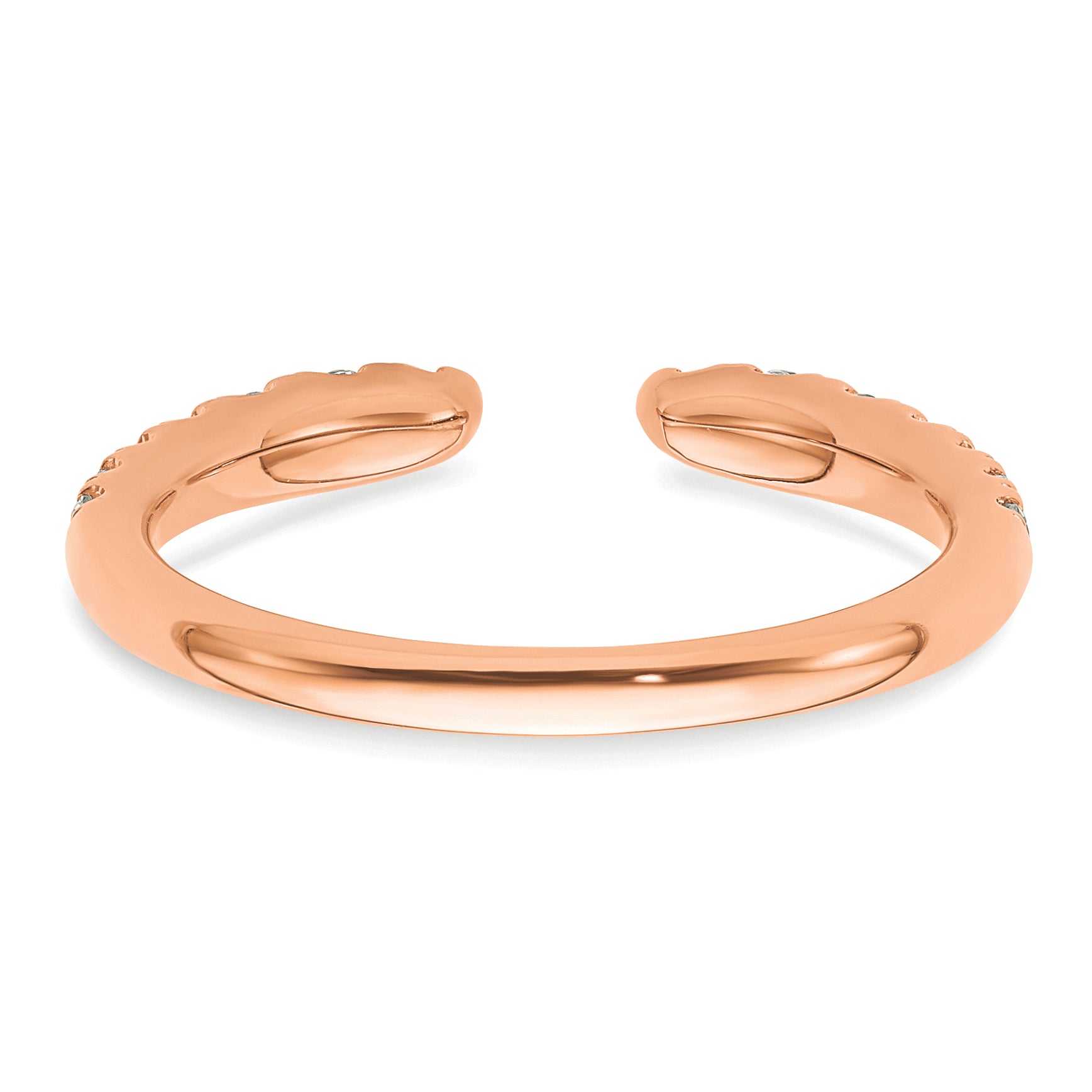 14K Rose Gold True Origin 3/8 Carat Lab Grown Diamond Vs D E F Fancy Band