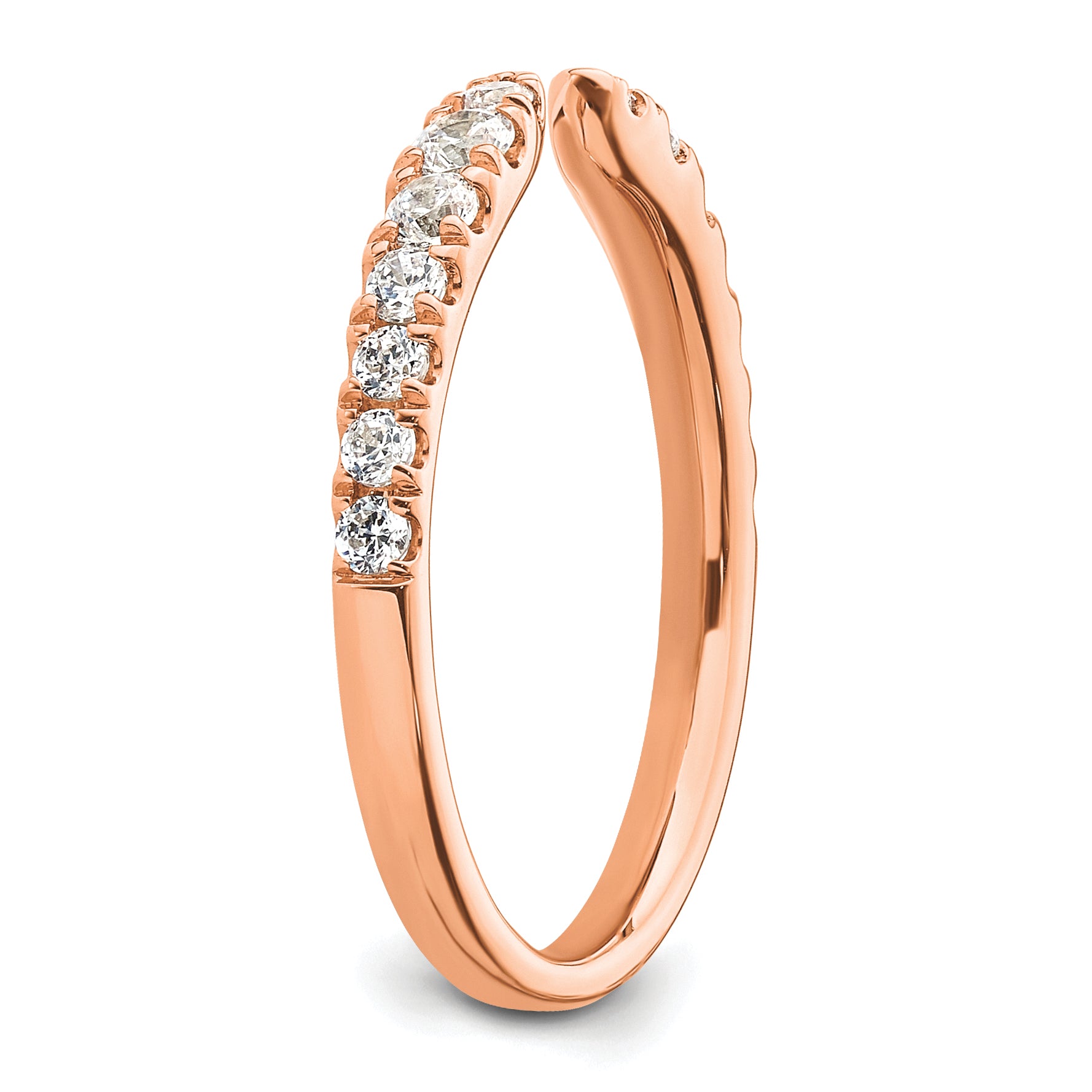 14K Rose Gold True Origin 3/8 Carat Lab Grown Diamond Vs D E F Fancy Band