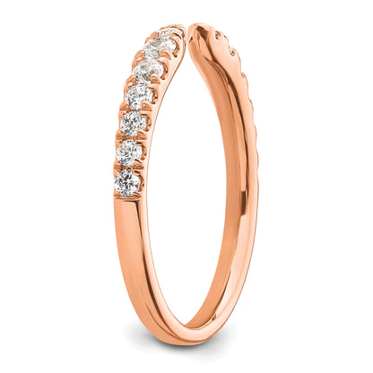 14K Rose Gold True Origin 3/8 Carat Lab Grown Diamond Vs D E F Fancy Band