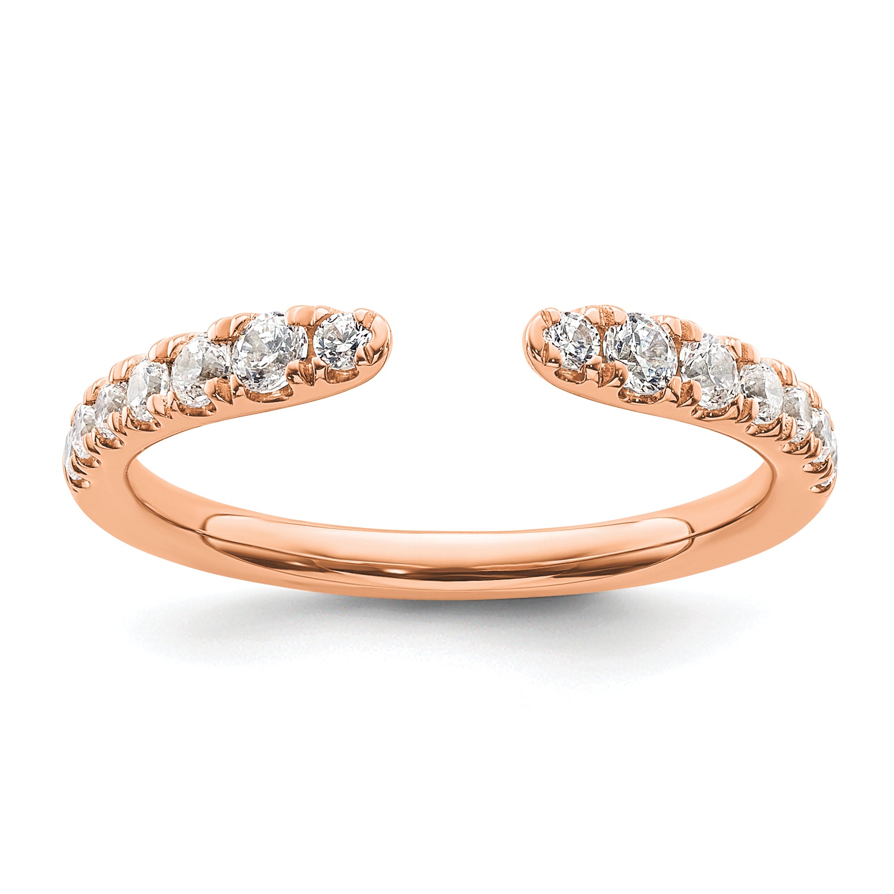 14K Rose Gold True Origin 3/8 Carat Lab Grown Diamond Vs D E F Fancy Band