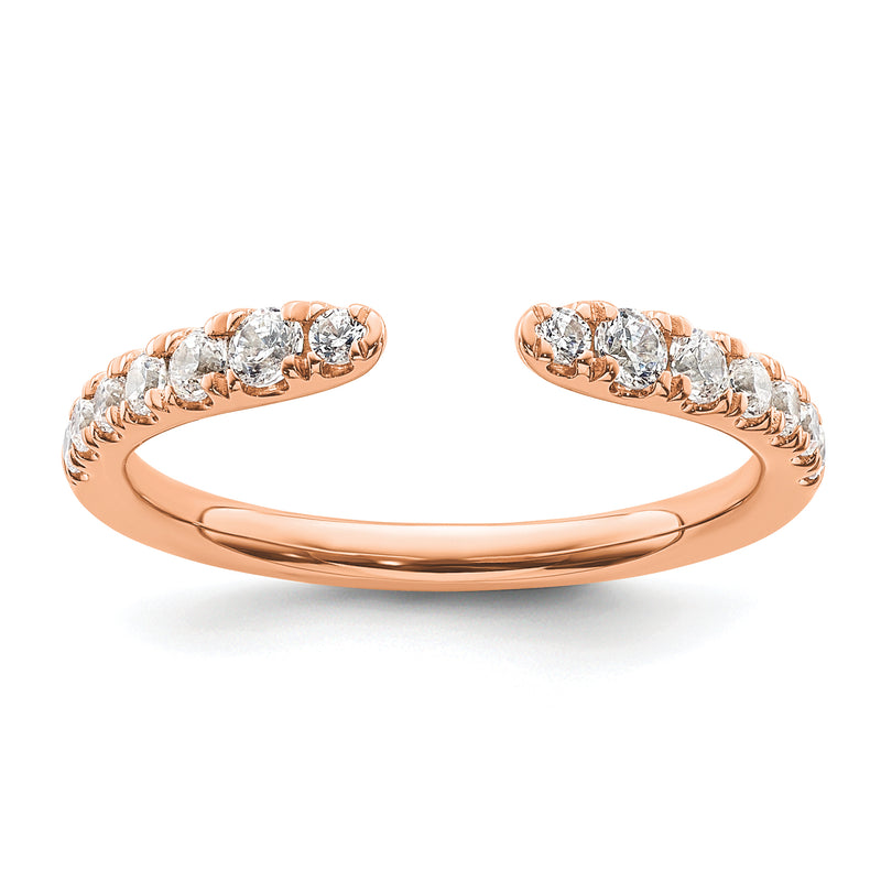 14K Rose Gold True Origin 3/8 Carat Lab Grown Diamond Vs D E F Fancy Band