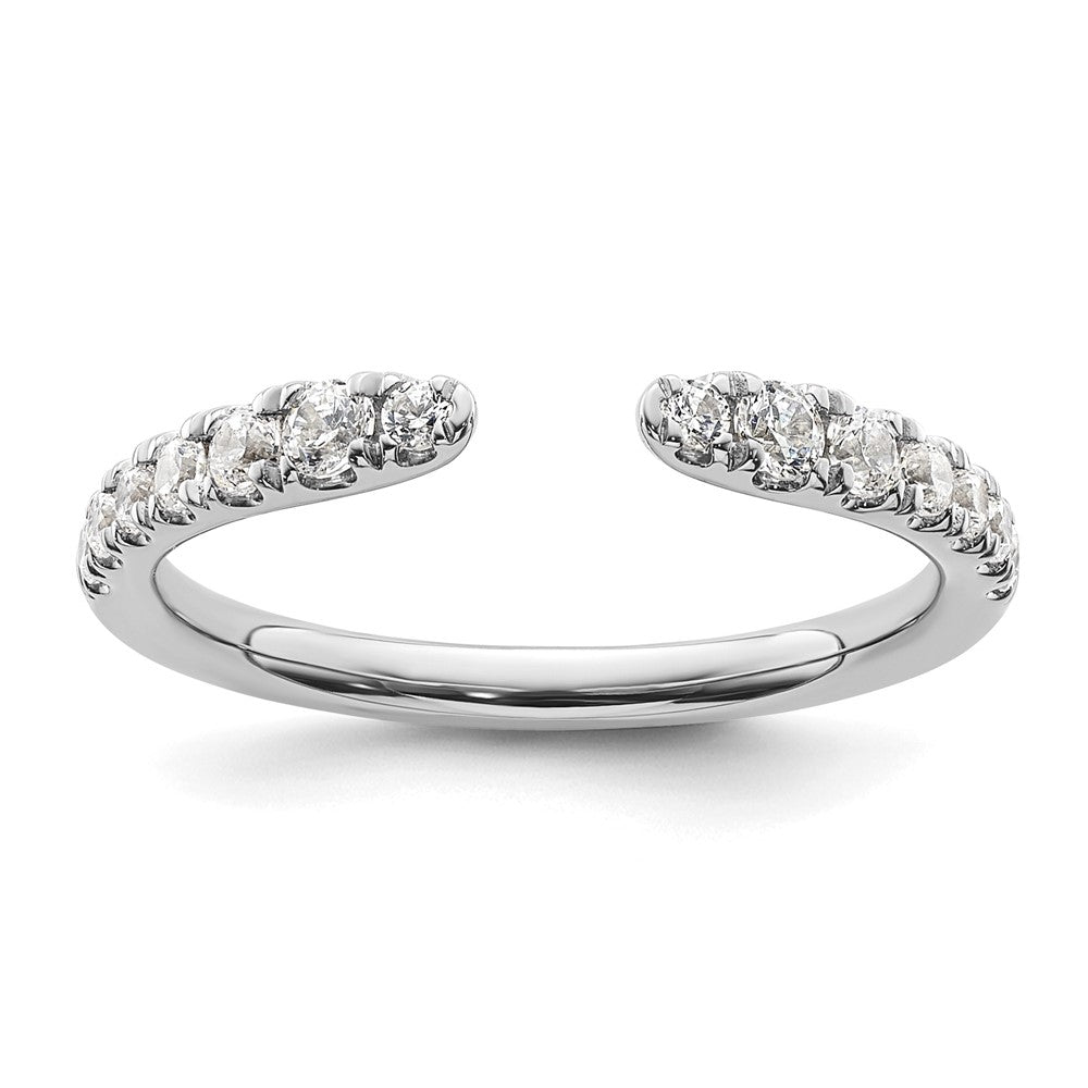 True Origin 14K White Gold 3/8 carat Lab Grown Diamond VS+ F+ Complete Wedding Band Ring
