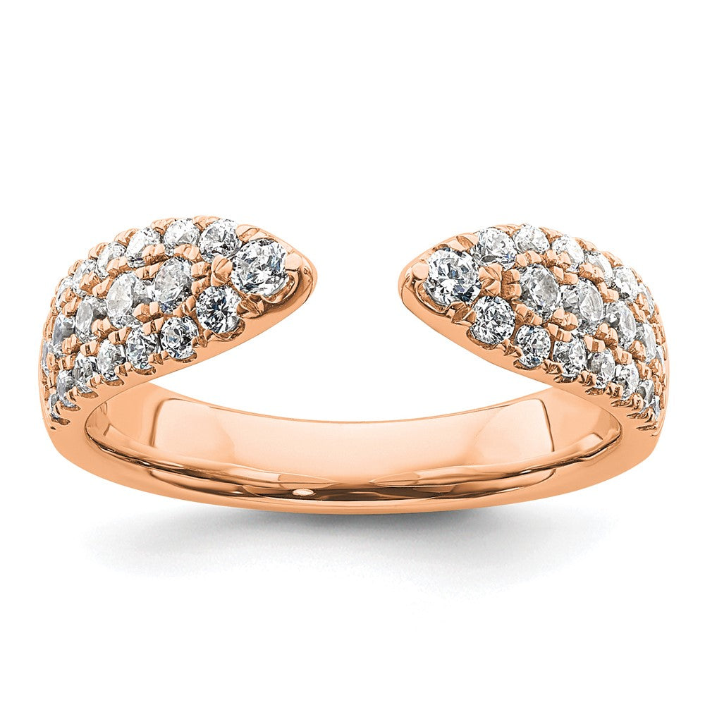 14K Rose Gold True Origin 3/4 Carat Lab Grown Diamond Vs D E F Fancy Band