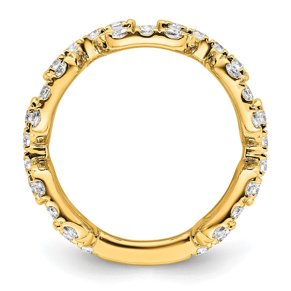 True Origin 14K Yellow Gold 2 3/8 carat Lab Grown Diamond VS+ F+ Complete Wedding Band Ring