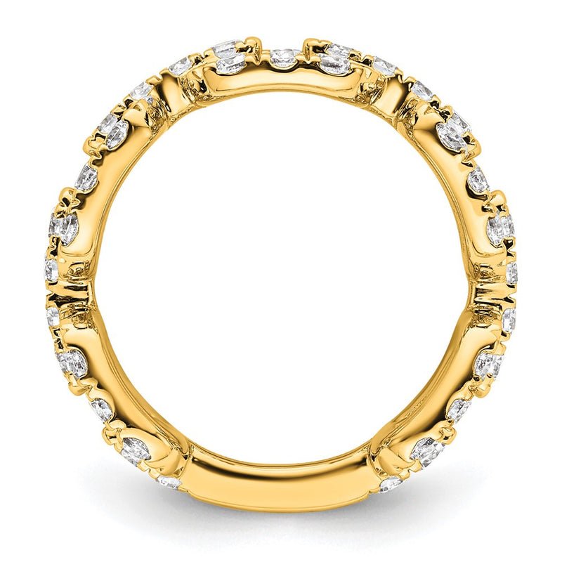 True Origin 14K Yellow Gold 2 3/8 carat Lab Grown Diamond VS+ F+ Complete Wedding Band Ring