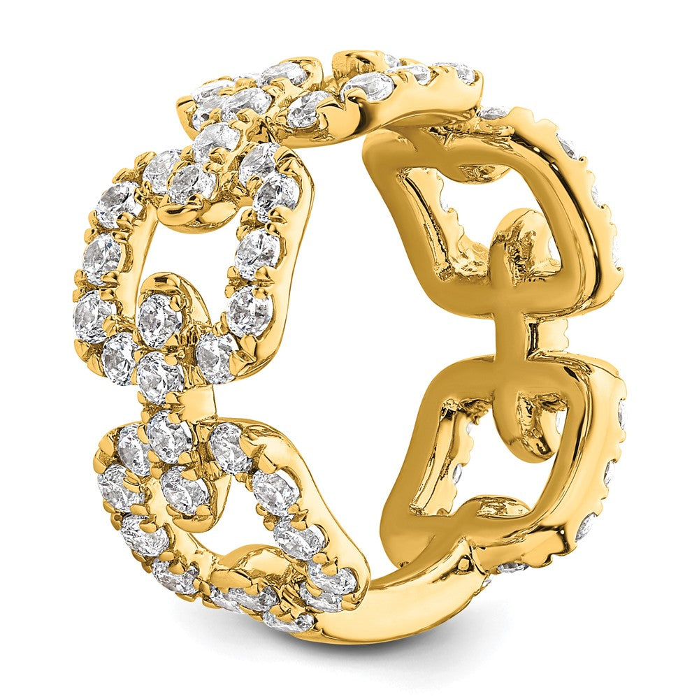 True Origin 14K Yellow Gold 2 3/8 carat Lab Grown Diamond VS+ F+ Complete Wedding Band Ring