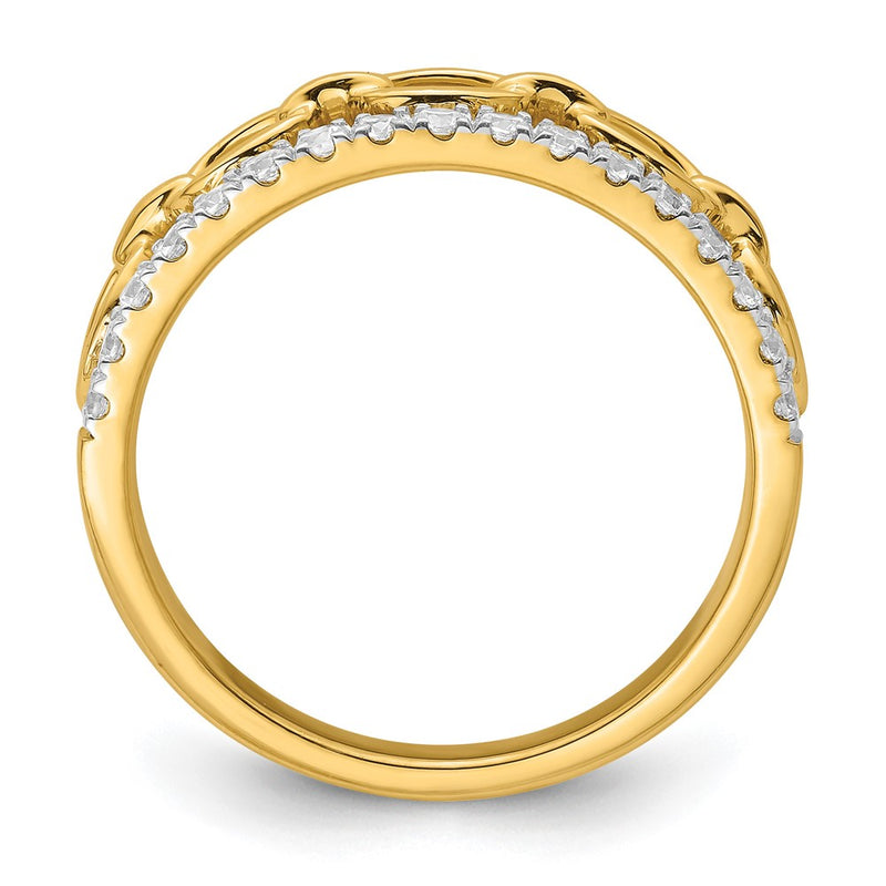 14K Two Tone True Origin 1/3 Carat Lab Grown Diamond Vs D E F Band