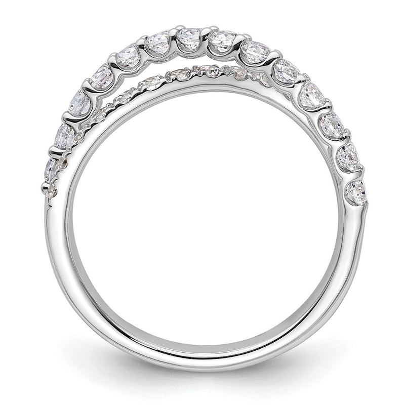 14K White Gold True Origin 1 Carat Lab Grown Diamond Vs D E F Crisscross Band
