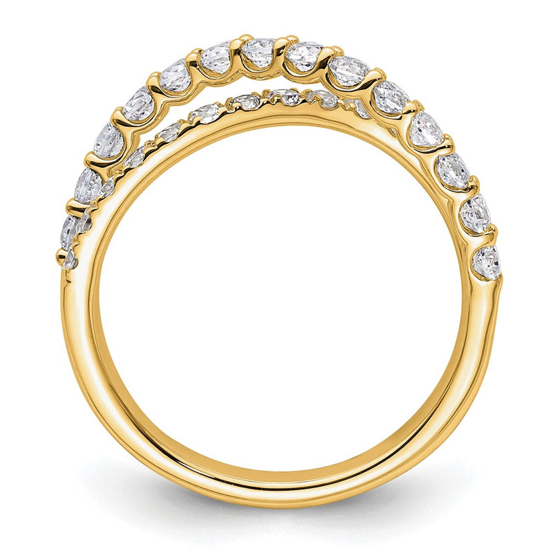 True Origin 14K Yellow Gold 1 carat Lab Grown Diamond VS+ F+ Complete Crisscross Wedding Band Ring