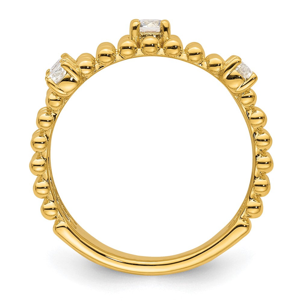 True Origin 14K Yellow Gold 3/8 carat Lab Grown Diamond VS+ F+ Complete Triple Wedding Band Ring