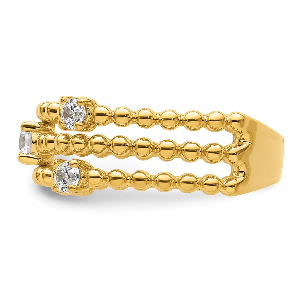 True Origin 14K Yellow Gold 3/8 carat Lab Grown Diamond VS+ F+ Complete Triple Wedding Band Ring