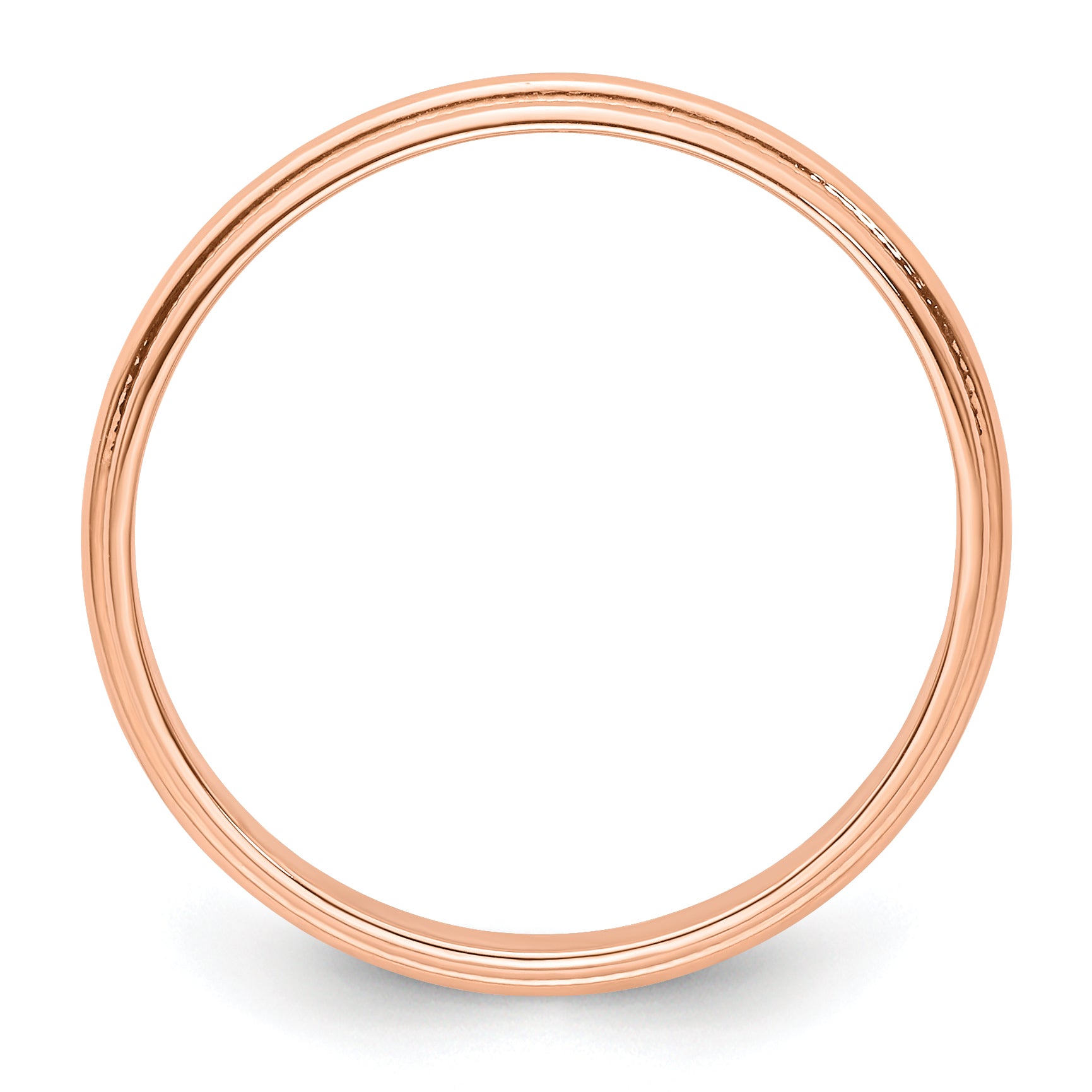 Solid 14K Yellow Gold Rose Gold 3mm Light Weight Milgrain Half Round Men's/Women's Wedding Band Ring Size 13.5