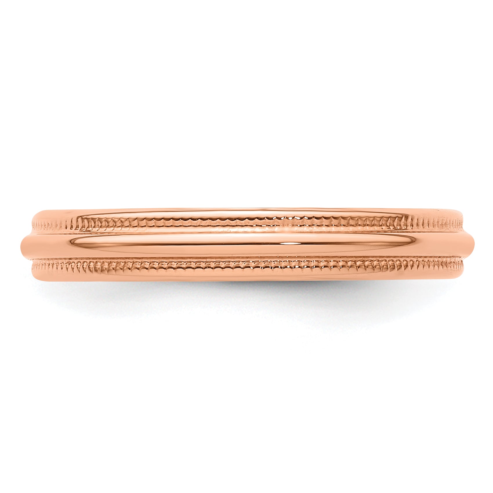 Solid 14K Yellow Gold Rose Gold 3mm Light Weight Milgrain Half Round Men's/Women's Wedding Band Ring Size 13.5