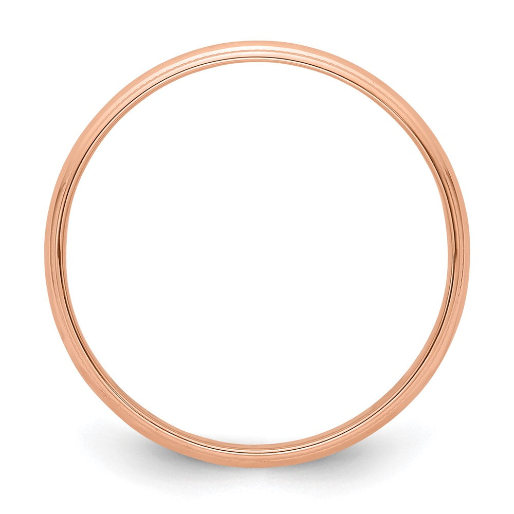 14k Rose Gold 4mm Lightweight Milgrain Half Round Wedding Band Ring