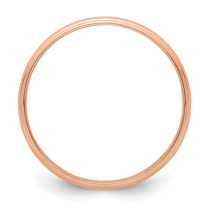 Solid 14K Yellow Gold Rose Gold 4mm Light Weight Milgrain Half Round Men's/Women's Wedding Band Ring Size 11.5