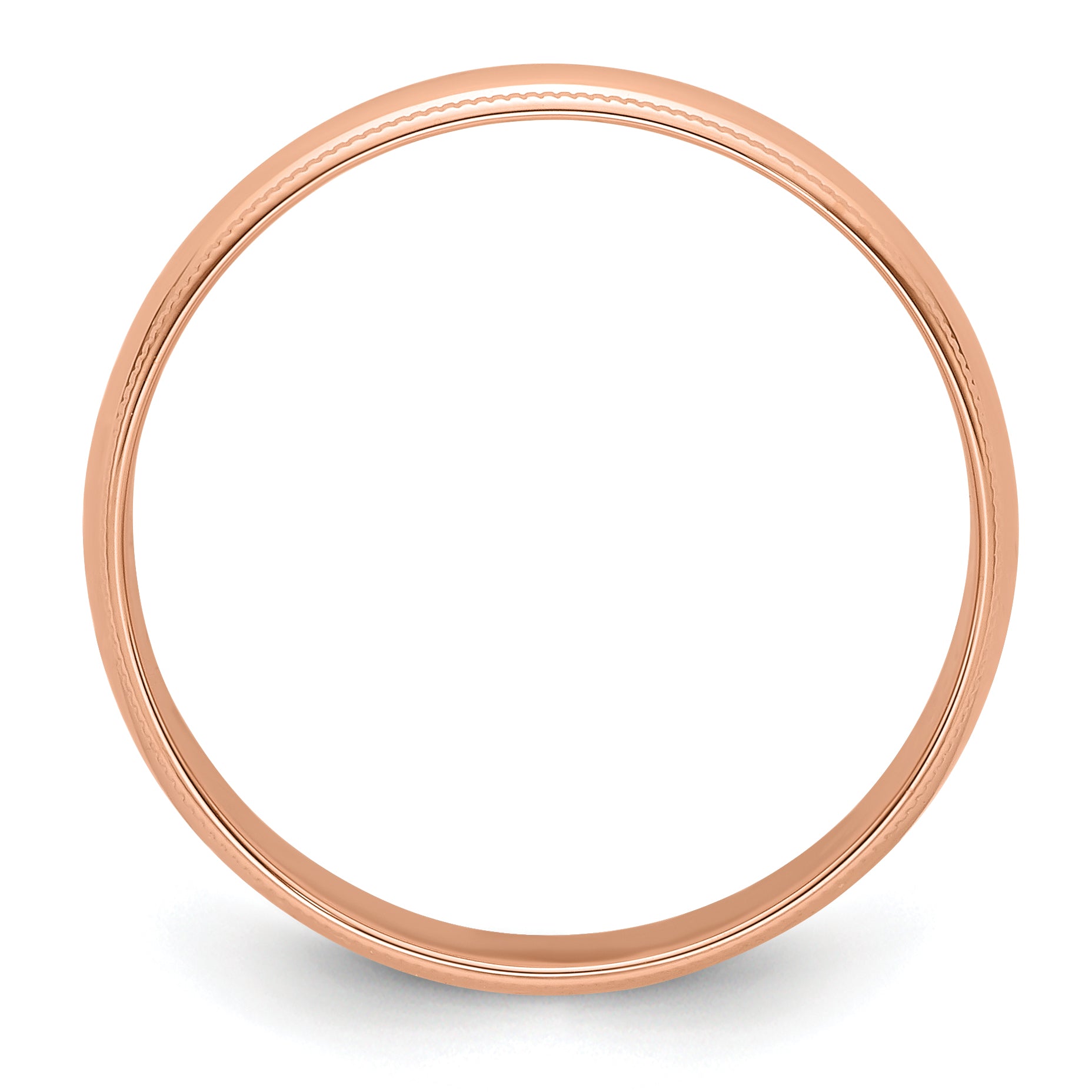 Solid 14K Yellow Gold Rose Gold 5mm Light Weight Milgrain Half Round Men's/Women's Wedding Band Ring Size 10