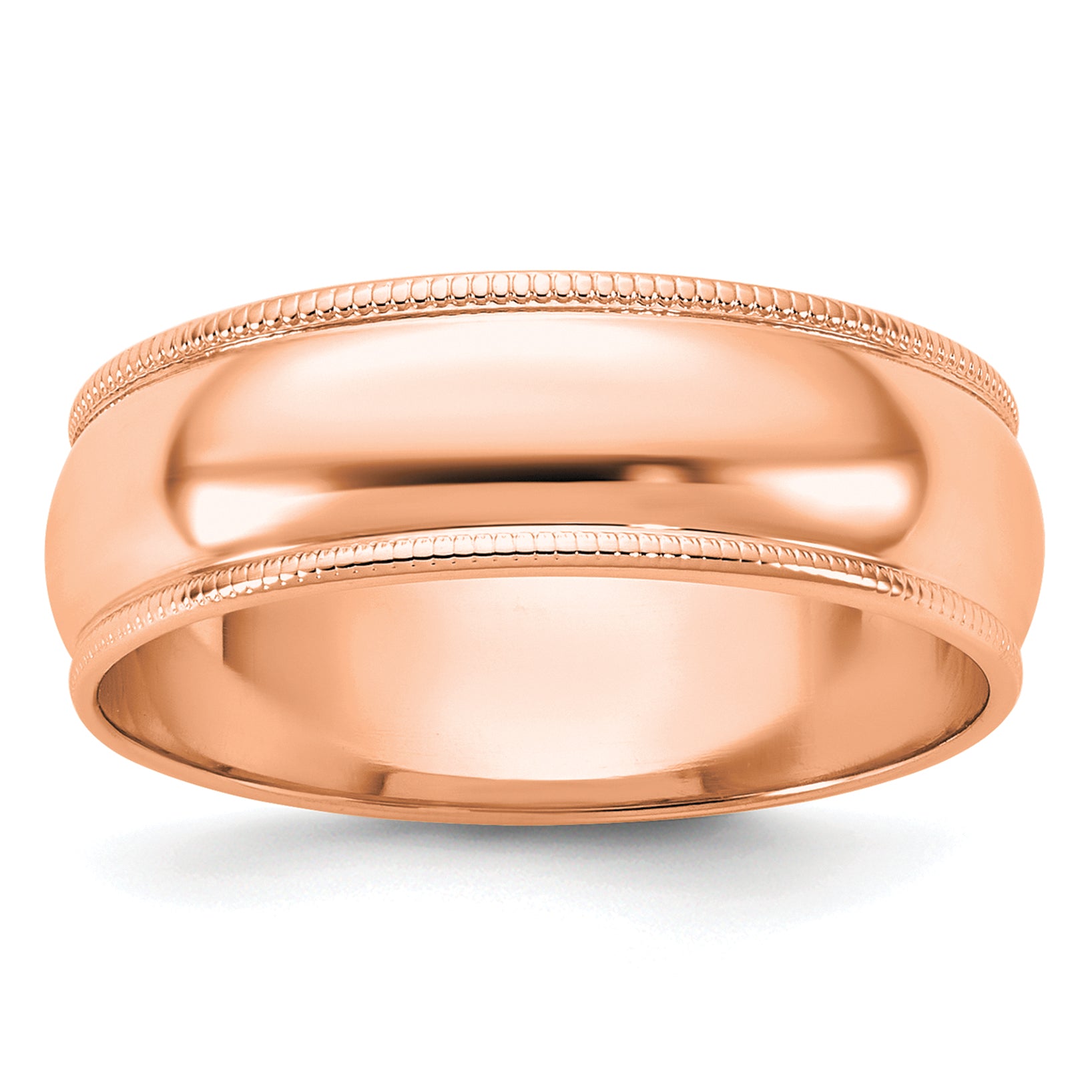 Solid 14K Yellow Gold Rose Gold 6mm Light Weight Milgrain Half Round Men's/Women's Wedding Band Ring Size 10