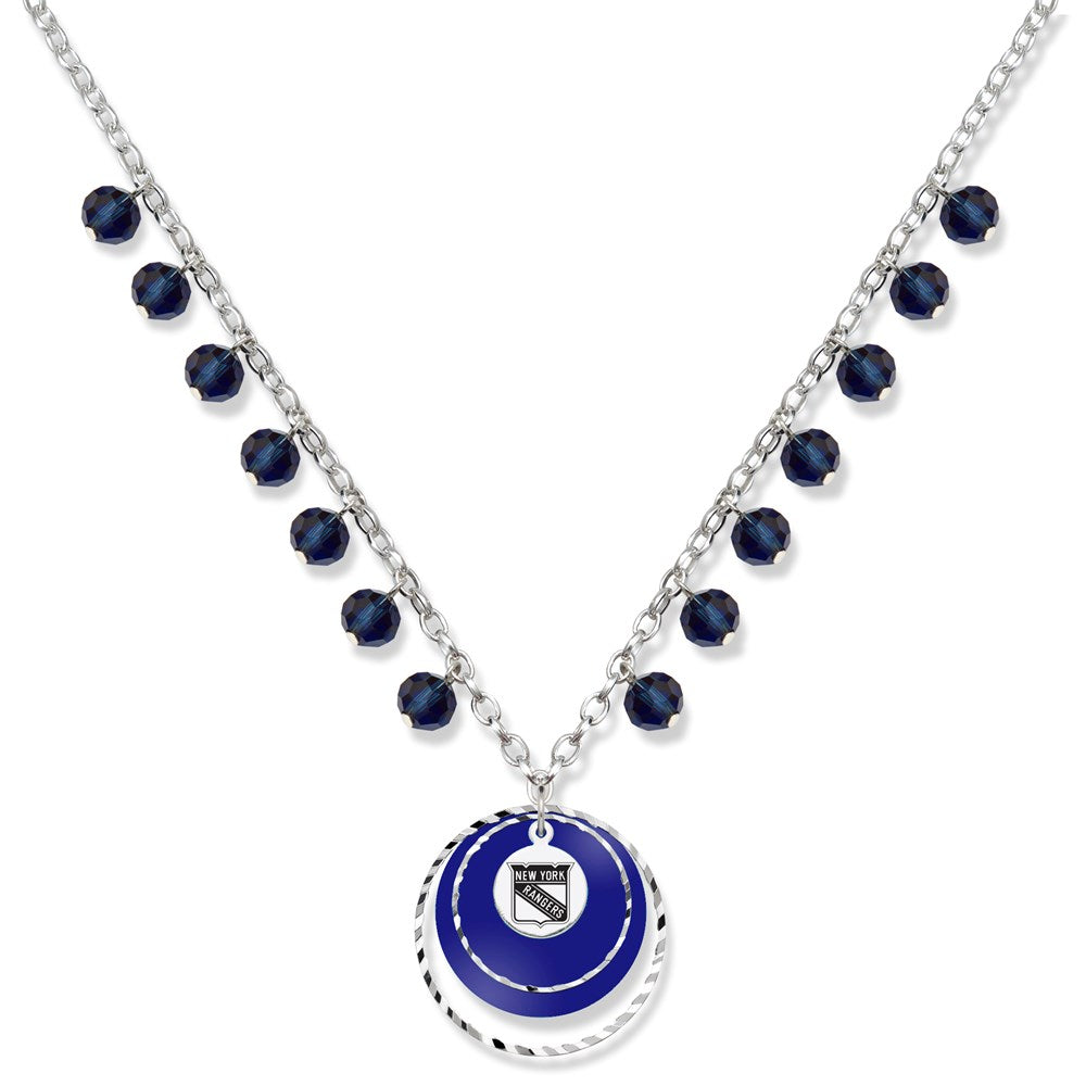 Brass/White New York Rangers Game Day Necklace