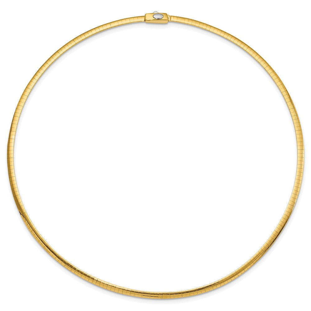 14K Two-Tone 3mm Reversible White & Yellow Domed Omega Necklace