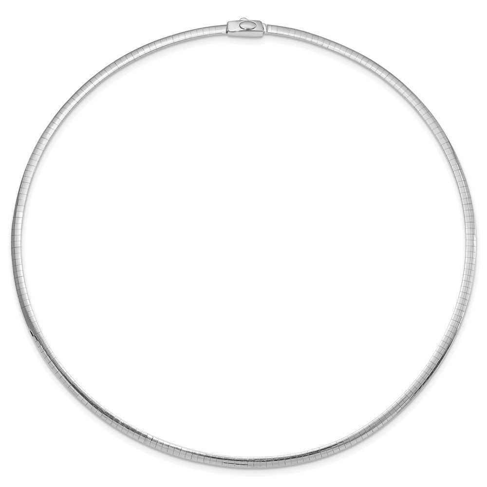 14K Two-Tone 3mm Reversible White & Yellow Domed Omega Necklace