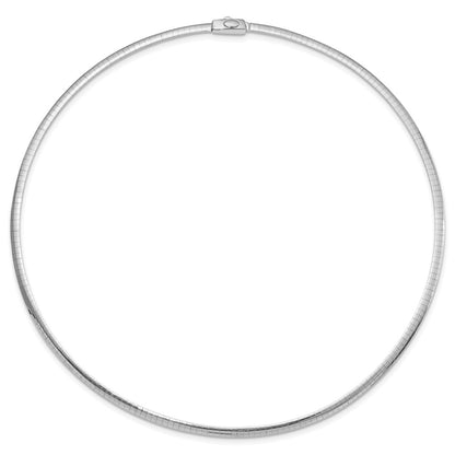 14K Two-Tone 3mm Reversible White & Yellow Domed Omega Necklace
