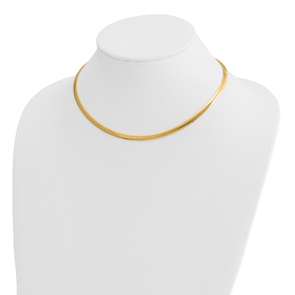 14K Two-Tone 4mm Reversible White & Yellow Domed Omega Necklace