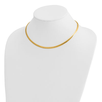 14K Two-Tone 4mm Reversible White & Yellow Domed Omega Necklace