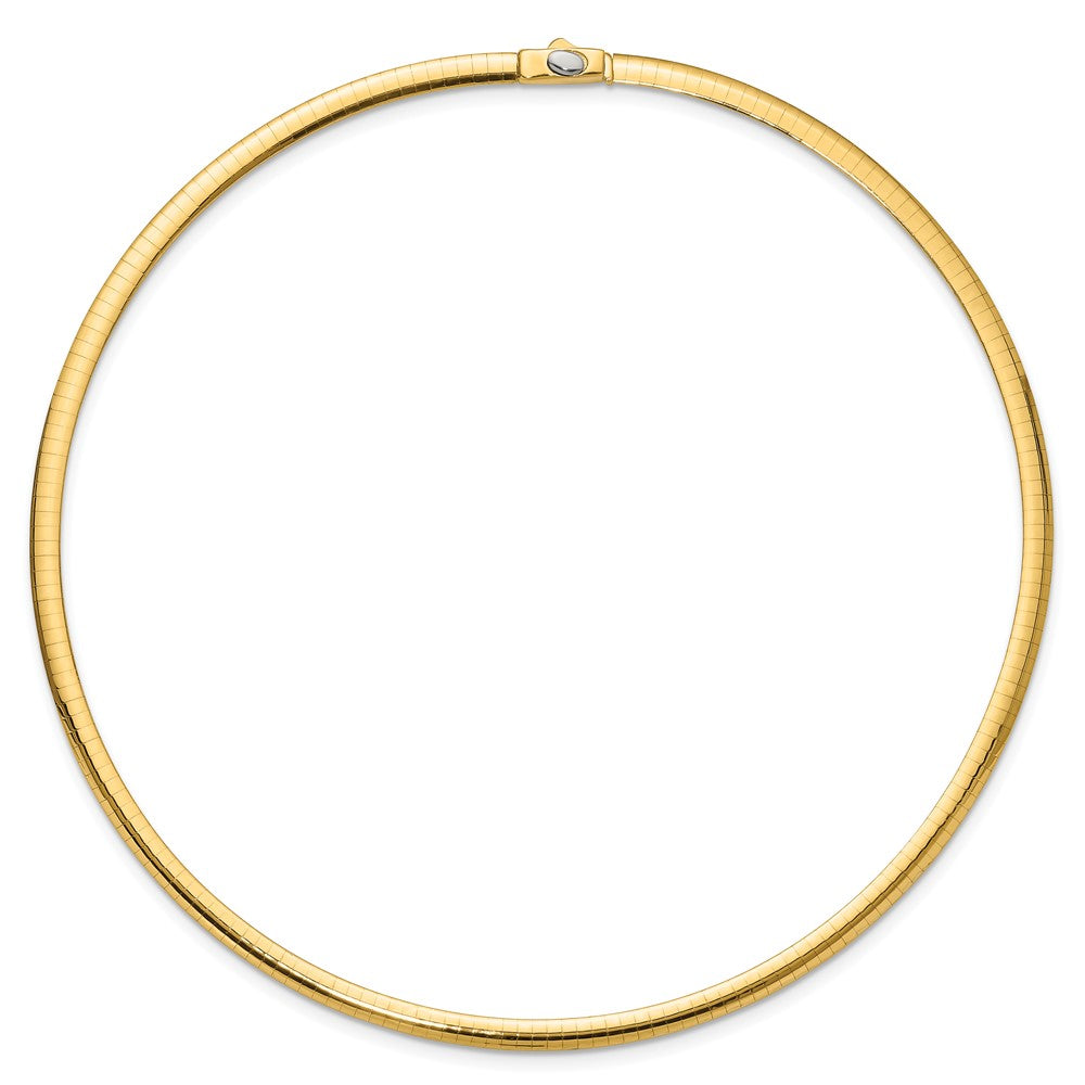 14K Two-Tone 4mm Reversible White & Yellow Domed Omega Necklace