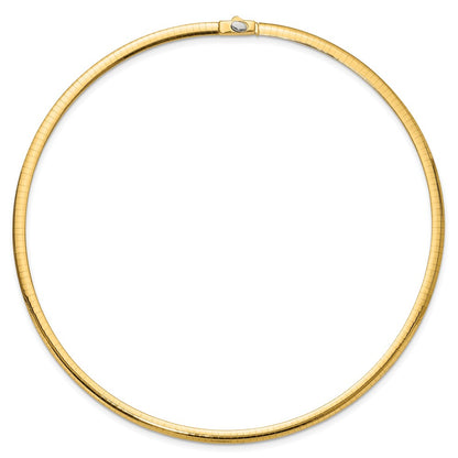 14K Two-Tone 4mm Reversible White & Yellow Domed Omega Necklace
