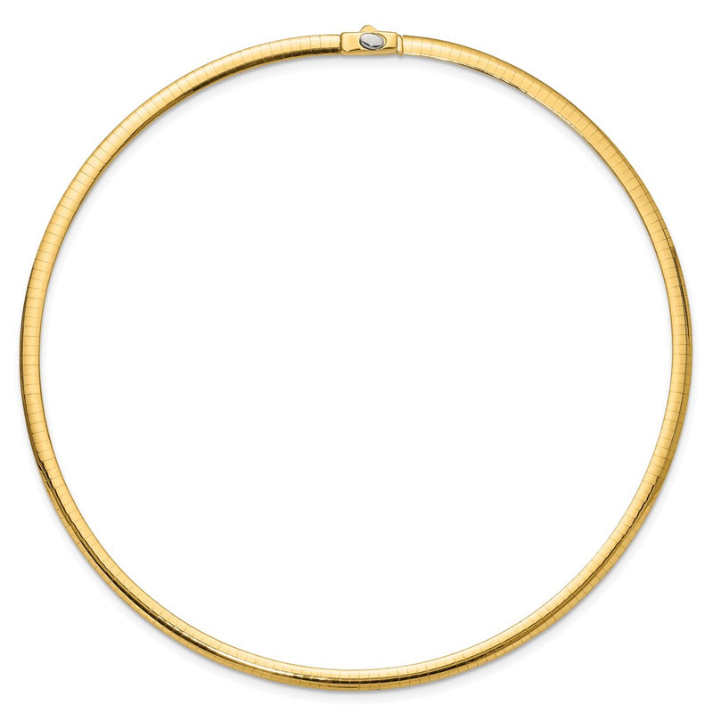 14K Two-Tone 4mm Reversible White & Yellow Domed Omega Necklace