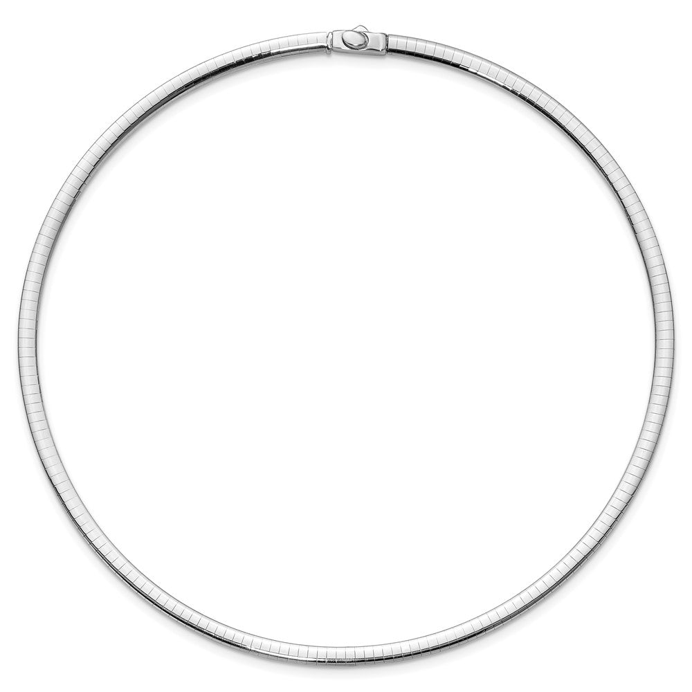 14K Two-Tone 4mm Reversible White & Yellow Domed Omega Necklace