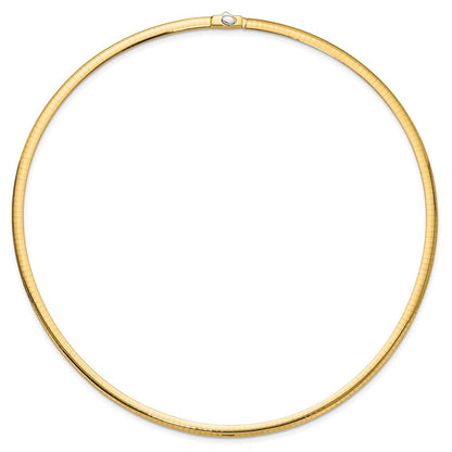 14K Two-Tone 4mm Reversible White & Yellow Domed Omega Necklace