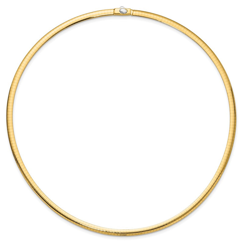 14K Two-Tone 4mm Reversible White & Yellow Domed Omega Necklace