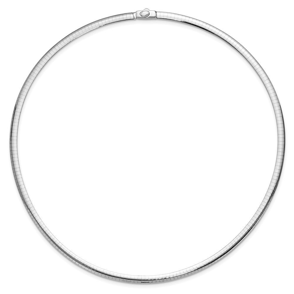 14K Two-Tone 4mm Reversible White & Yellow Domed Omega Necklace