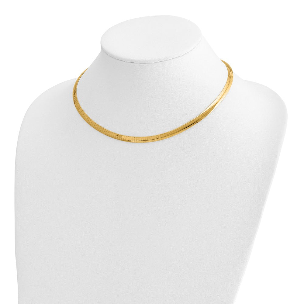 14K Two-Tone 5mm Reversible White & Yellow Domed Omega Necklace