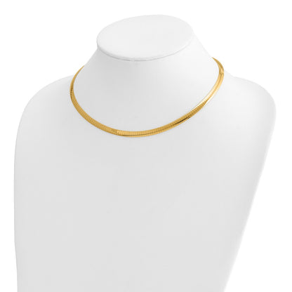 14K Two-Tone 5mm Reversible White & Yellow Domed Omega Necklace
