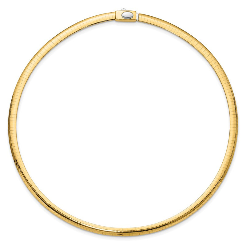 14K Two-Tone 5mm Reversible White & Yellow Domed Omega Necklace